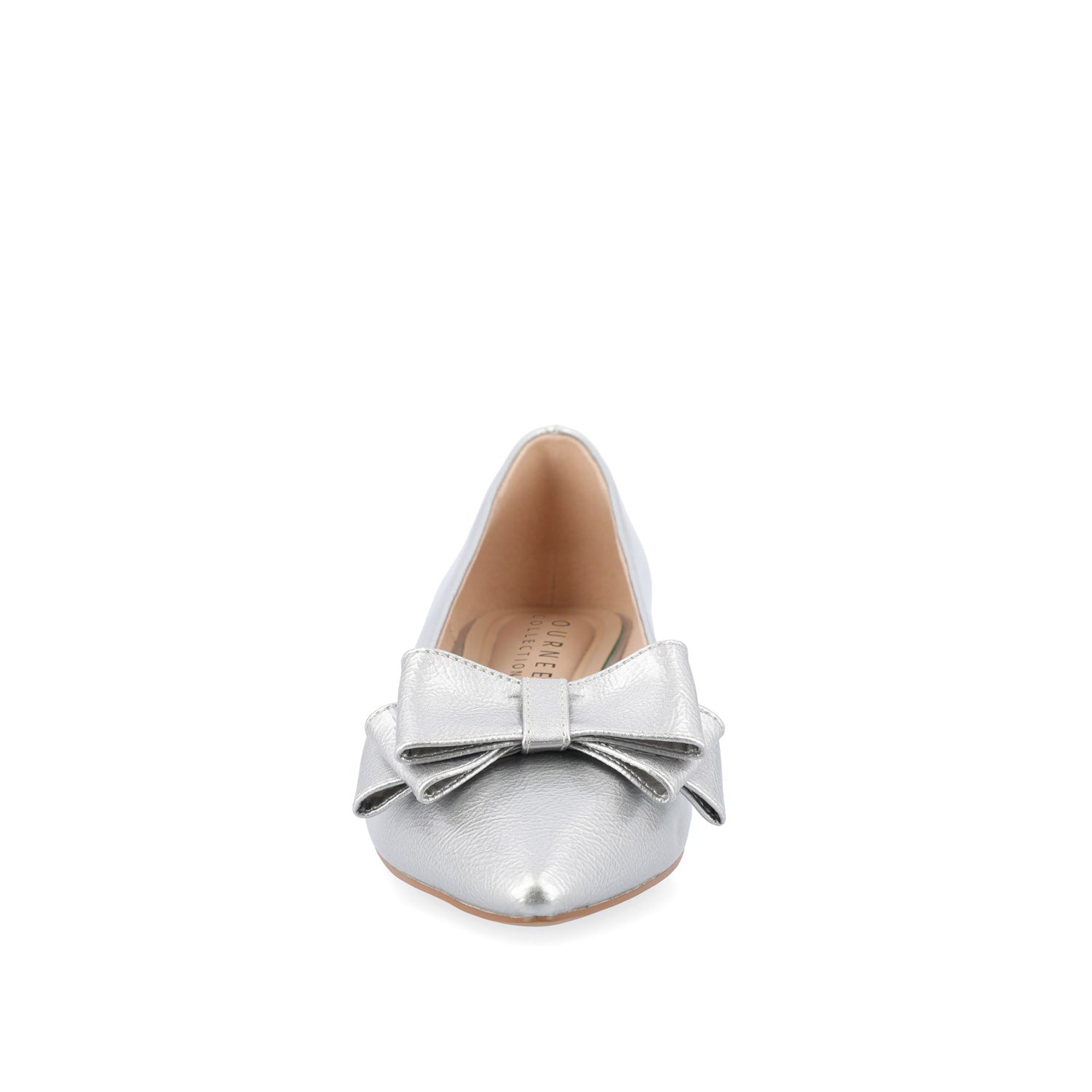 OPHELIA LOW BLOCK BALLET FLATS VEGAN LEATHER IN WIDE - Silver