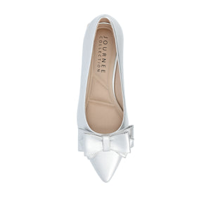 OPHELIA LOW BLOCK BALLET FLATS FAUX LEATHER IN WIDE