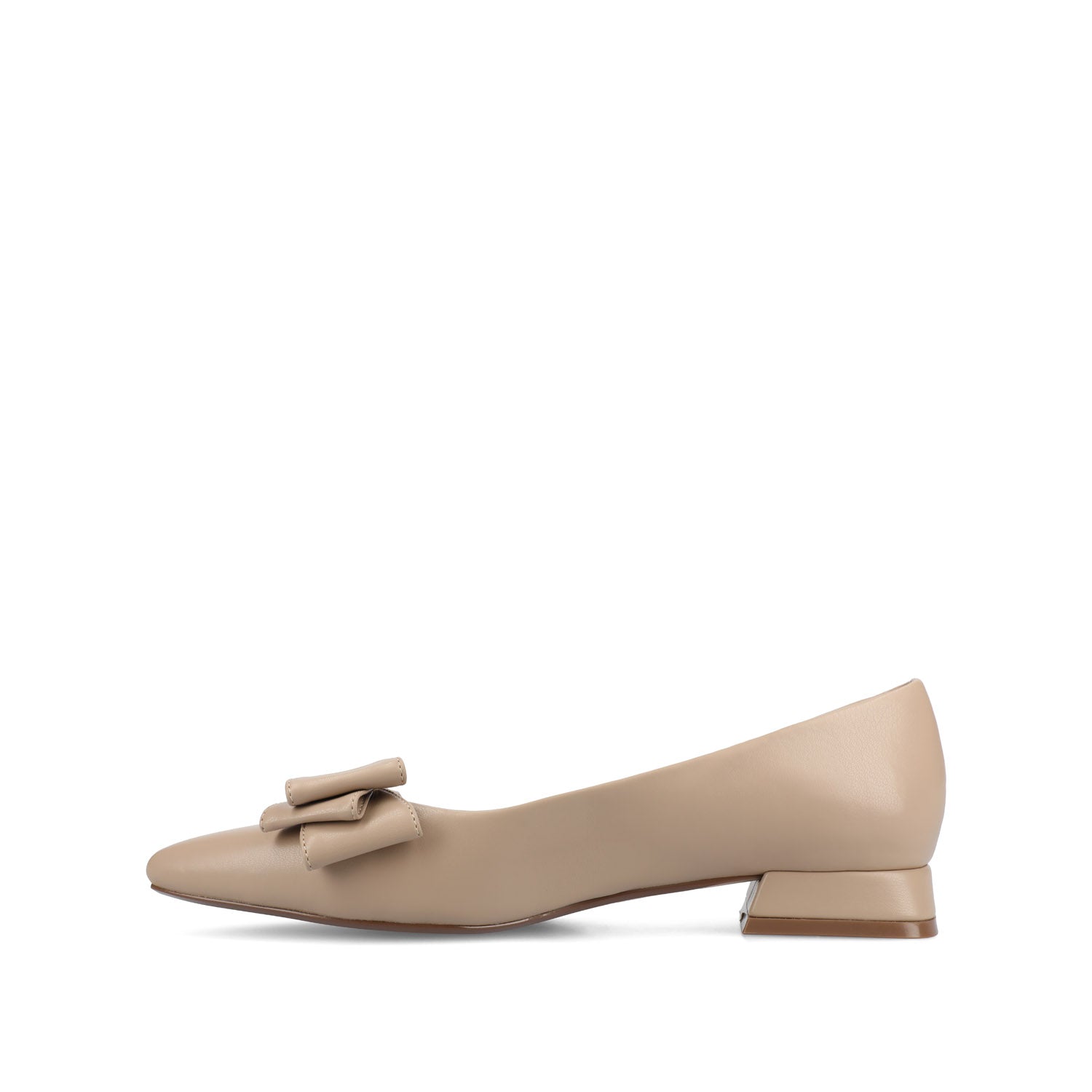 OPHELIA LOW BLOCK BALLET FLATS FAUX LEATHER IN WIDE