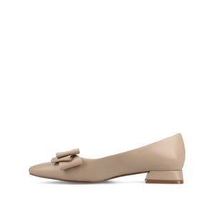 OPHELIA LOW BLOCK BALLET FLATS FAUX LEATHER IN WIDE