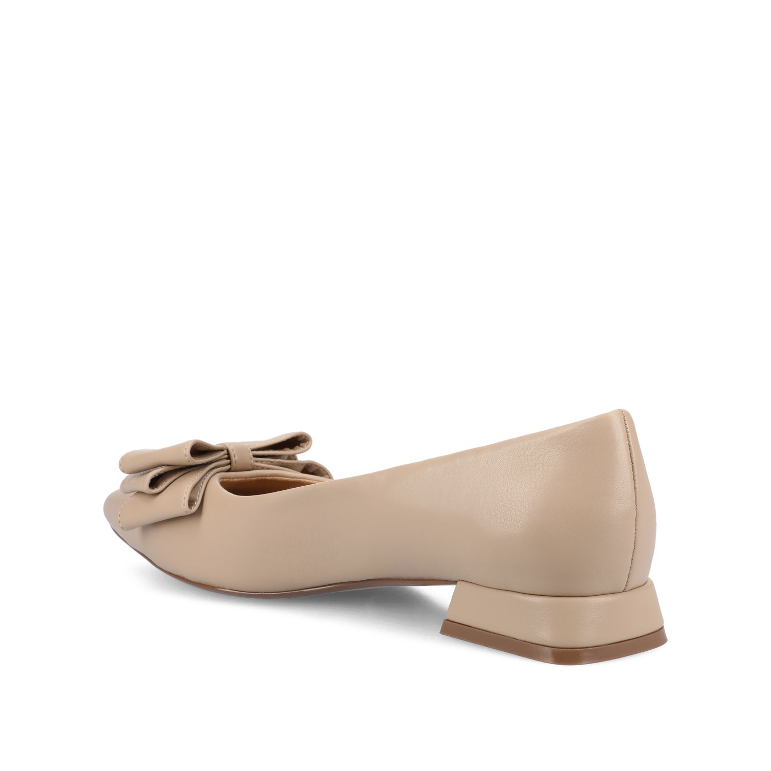 OPHELIA LOW BLOCK BALLET FLATS FAUX LEATHER IN WIDE