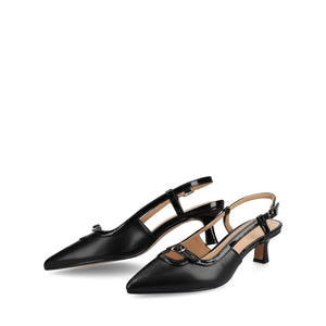 PADMA KITTEN HEELS IN VEGAN LEATHER - Black PU