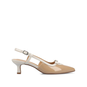 PADMA KITTEN HEELS IN VEGAN LEATHER - Nude Patent