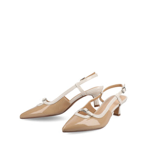 PADMA KITTEN HEELS IN VEGAN LEATHER - Nude Patent