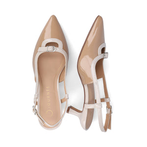 PADMA KITTEN HEELS IN VEGAN LEATHER - Nude Patent