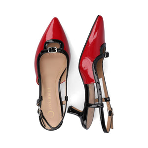 PADMA KITTEN HEELS IN WIDE - Red Patent