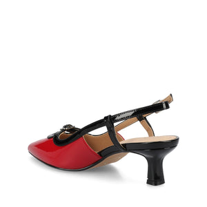 PADMA KITTEN HEELS IN VEGAN LEATHER - Red Patent