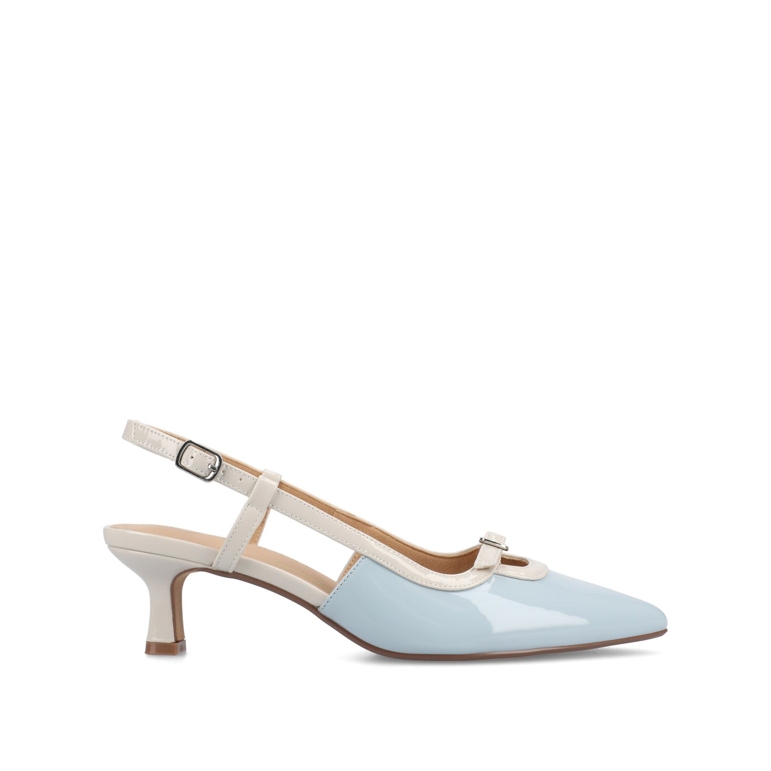 PADMA KITTEN HEELS IN VEGAN LEATHER - Blue Patent