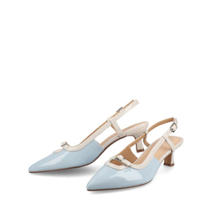 PADMA KITTEN HEELS IN VEGAN LEATHER - Blue Patent