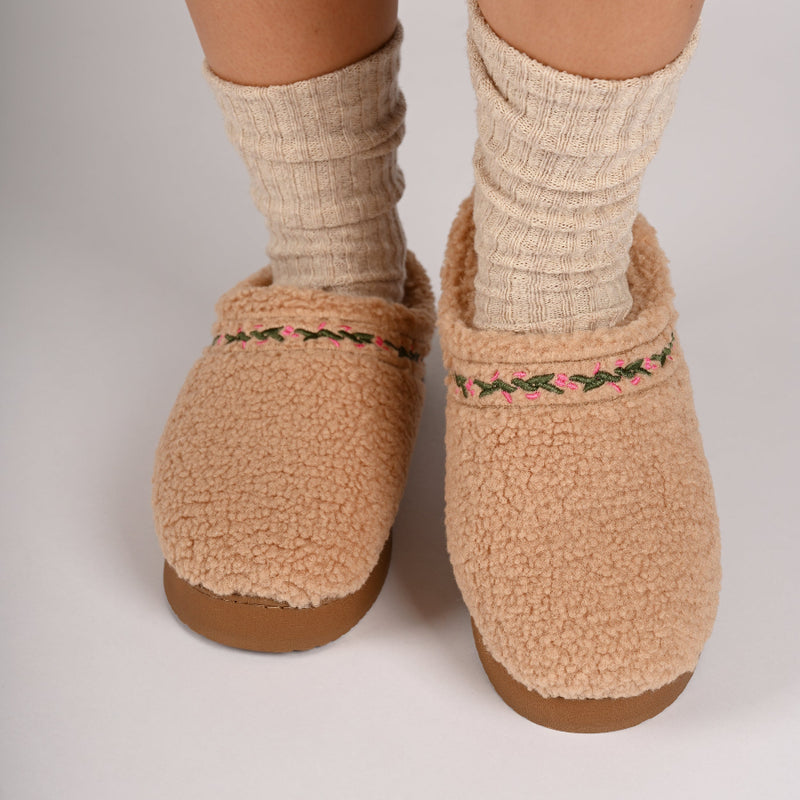 PALLMER SLIPPERS IN FAUX SHEARLING