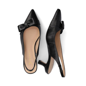 PALOMA SLINGBACK KITTEN HEELS - Black