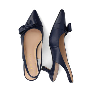 PALOMA SLINGBACK KITTEN HEELS - Navy Nubuck