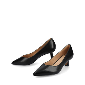 PAMMIE KITTEN HEELS IN VEGAN LEATHER - Black PU