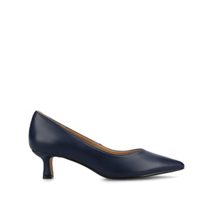 PAMMIE KITTEN HEELS IN VEGAN LEATHER - Navy PU