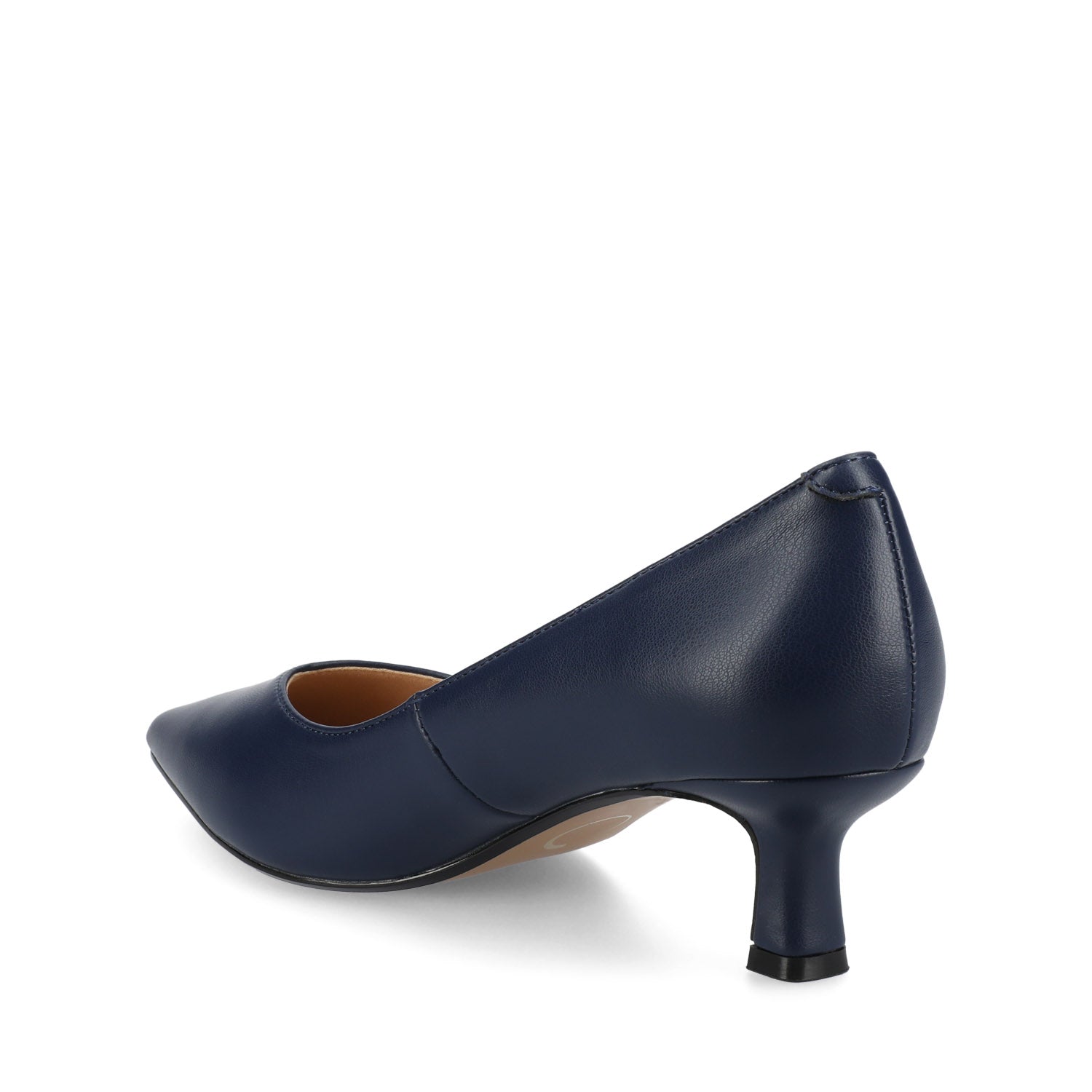 PAMMIE KITTEN HEELS IN VEGAN LEATHER - Navy PU