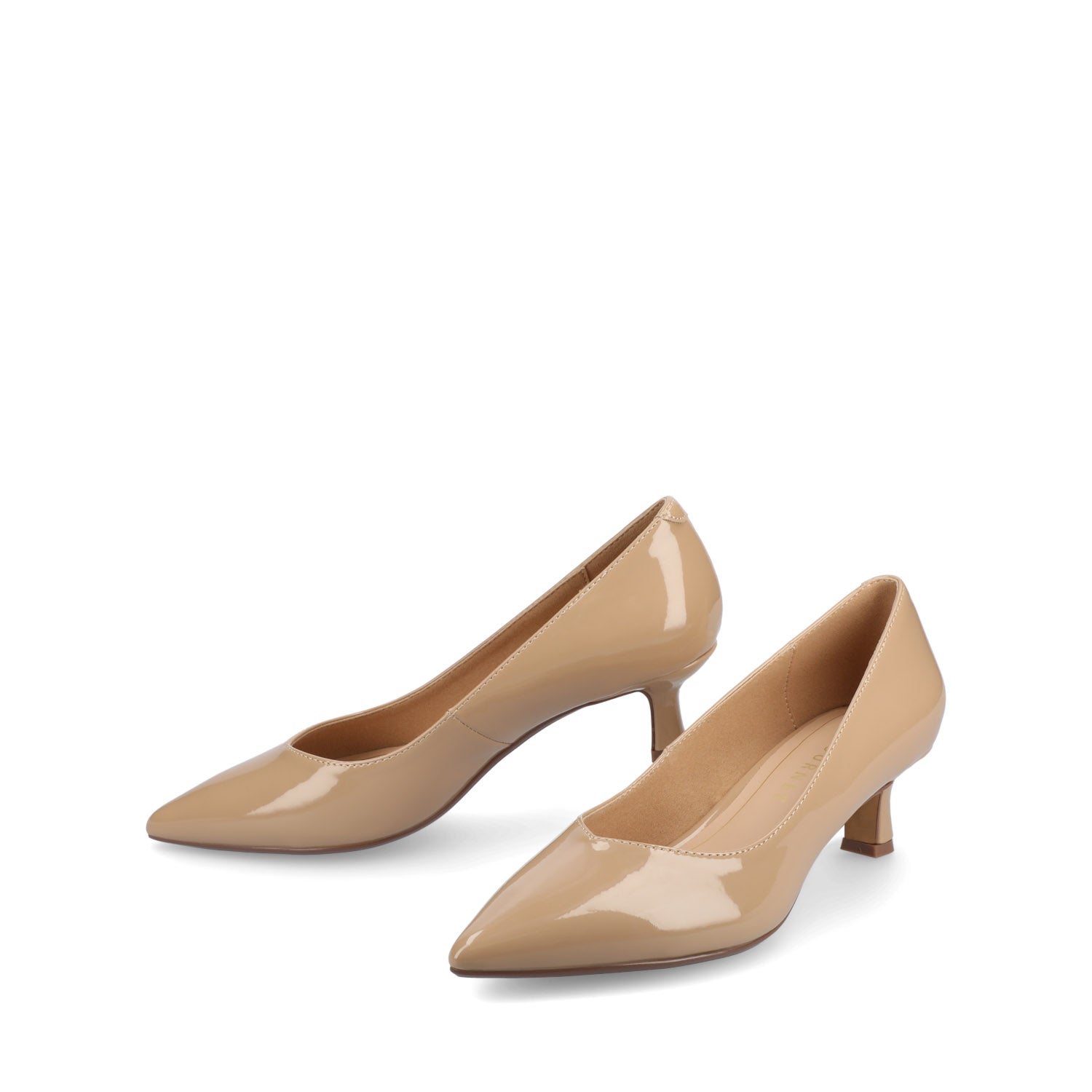 PAMMIE KITTEN HEELS IN PATENT - Tan Patent