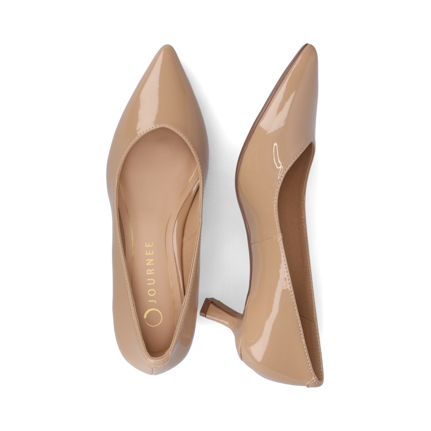 PAMMIE KITTEN HEELS IN PATENT - Tan Patent
