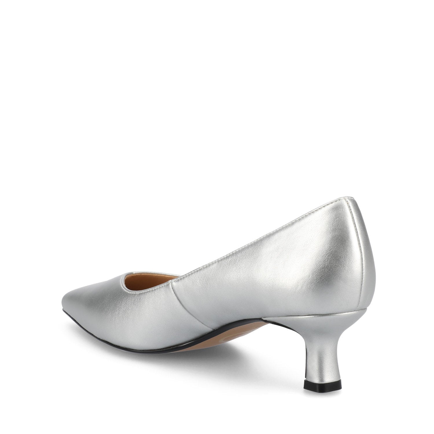 PAMMIE KITTEN HEELS IN VEGAN LEATHER - Silver PU