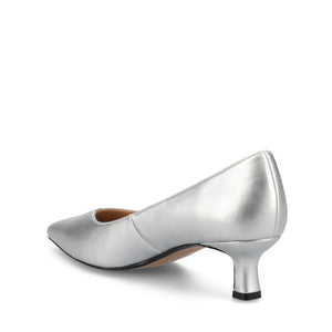 PAMMIE KITTEN HEELS IN VEGAN LEATHER - Silver PU