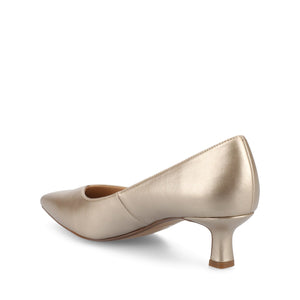 PAMMIE VEGAN LEATHER KITTEN HEELS IN WIDE - Champagne PU