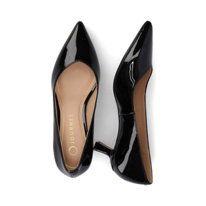 PAMMIE PATENT KITTEN HEELS IN WIDE - Black Patent