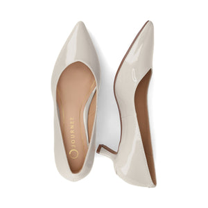 PAMMIE PATENT KITTEN HEELS IN WIDE - Bone Patent
