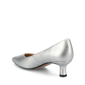 PAMMIE FAUX LEATHER KITTEN HEELS IN WIDE