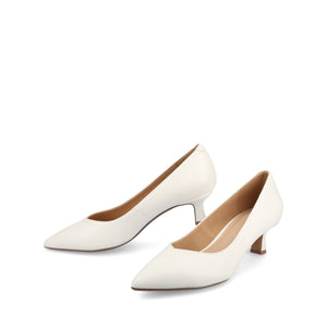 PAMMIE KITTEN HEELS IN VEGAN LEATHER - White PU