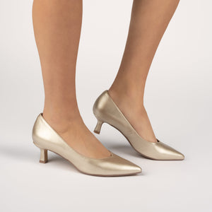 PAMMIE KITTEN HEELS IN VEGAN LEATHER - Silver PU