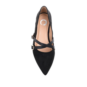 PATRICIA BALLET FLATS IN FAUX SUEDE - Black