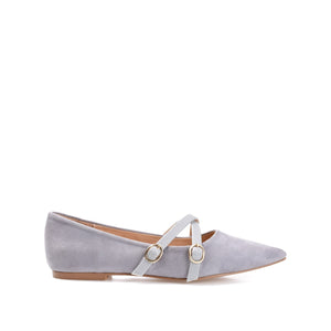 PATRICIA BALLET FLATS IN FAUX SUEDE - Grey