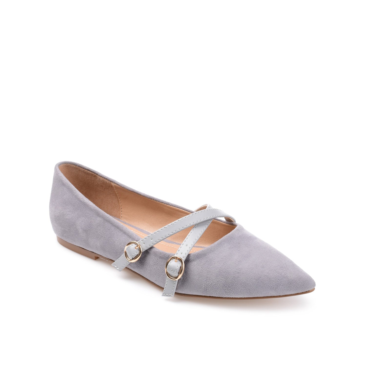 PATRICIA BALLET FLATS IN FAUX SUEDE - Grey