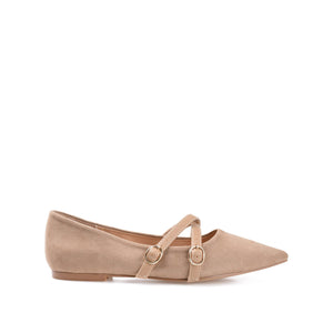 PATRICIA BALLET FLATS IN FAUX SUEDE - Taupe