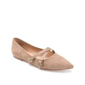 PATRICIA BALLET FLATS IN FAUX SUEDE - Taupe