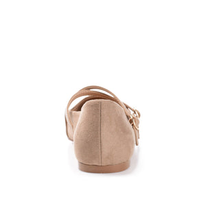 PATRICIA BALLET FLATS IN FAUX SUEDE - Taupe