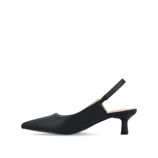 PAULINA SLINGBACK KITTEN PUMP HEELS IN PATENT