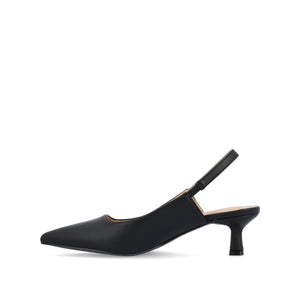PAULINA SLINGBACK KITTEN HEELS IN PATENT - Black