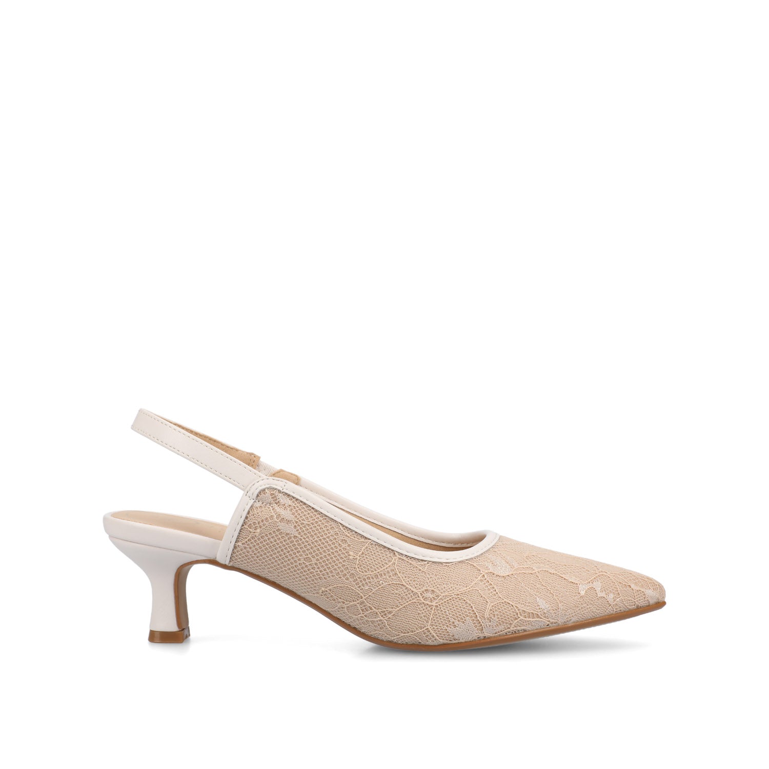 PAULINA KITTEN HEELS - Bone Lace