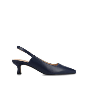 PAULINA SLINGBACK KITTEN HEELS IN PATENT - Navy Nubuck