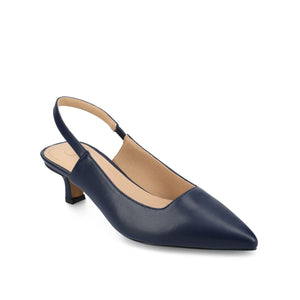 PAULINA PATENT KITTEN HEELS IN WIDE - Navy Nubuck