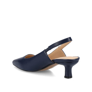 PAULINA PATENT KITTEN HEELS IN WIDE - Navy Nubuck