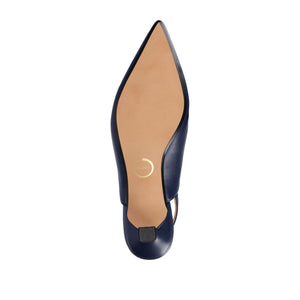 PAULINA SLINGBACK KITTEN HEELS IN PATENT - Navy Nubuck