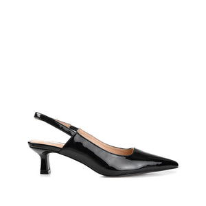 PAULINA SLINGBACK KITTEN HEELS IN PATENT - Patent Black