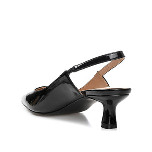 PAULINA PATENT KITTEN HEELS IN WIDE - Patent Black