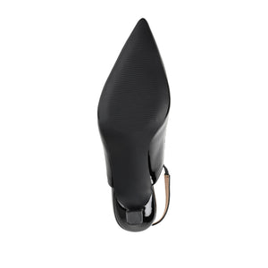 PAULINA SLINGBACK KITTEN HEELS IN PATENT - Patent Black