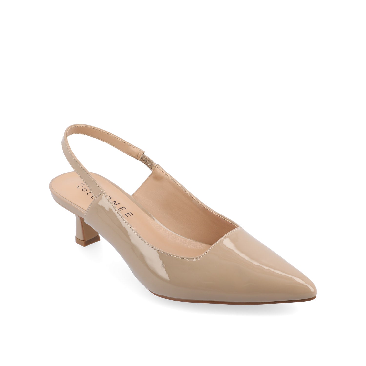 PAULINA STATEMENT KITTEN HEELS IN WIDE - Patent Taupe