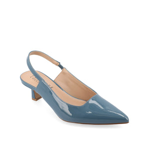 PAULINA SLINGBACK KITTEN HEELS IN PATENT - Patent Blue