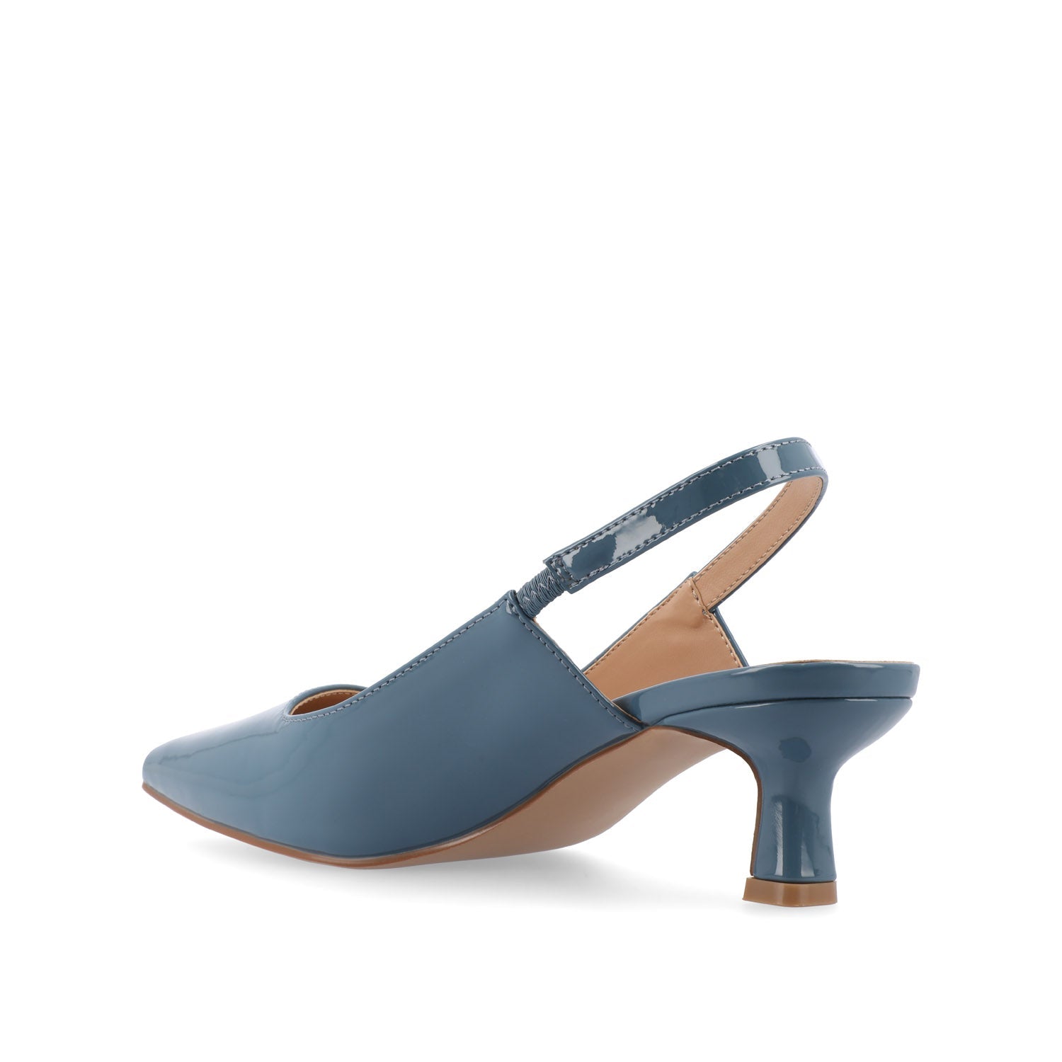 PAULINA SLINGBACK KITTEN HEELS IN PATENT - Patent Blue