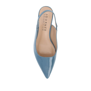 PAULINA SLINGBACK KITTEN HEELS IN PATENT - Patent Blue