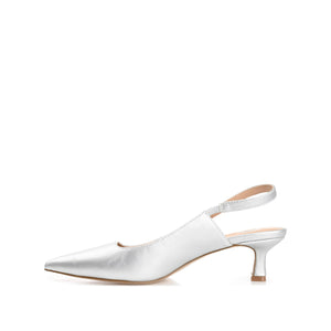 PAULINA SLINGBACK KITTEN HEELS IN PATENT - Silver PU